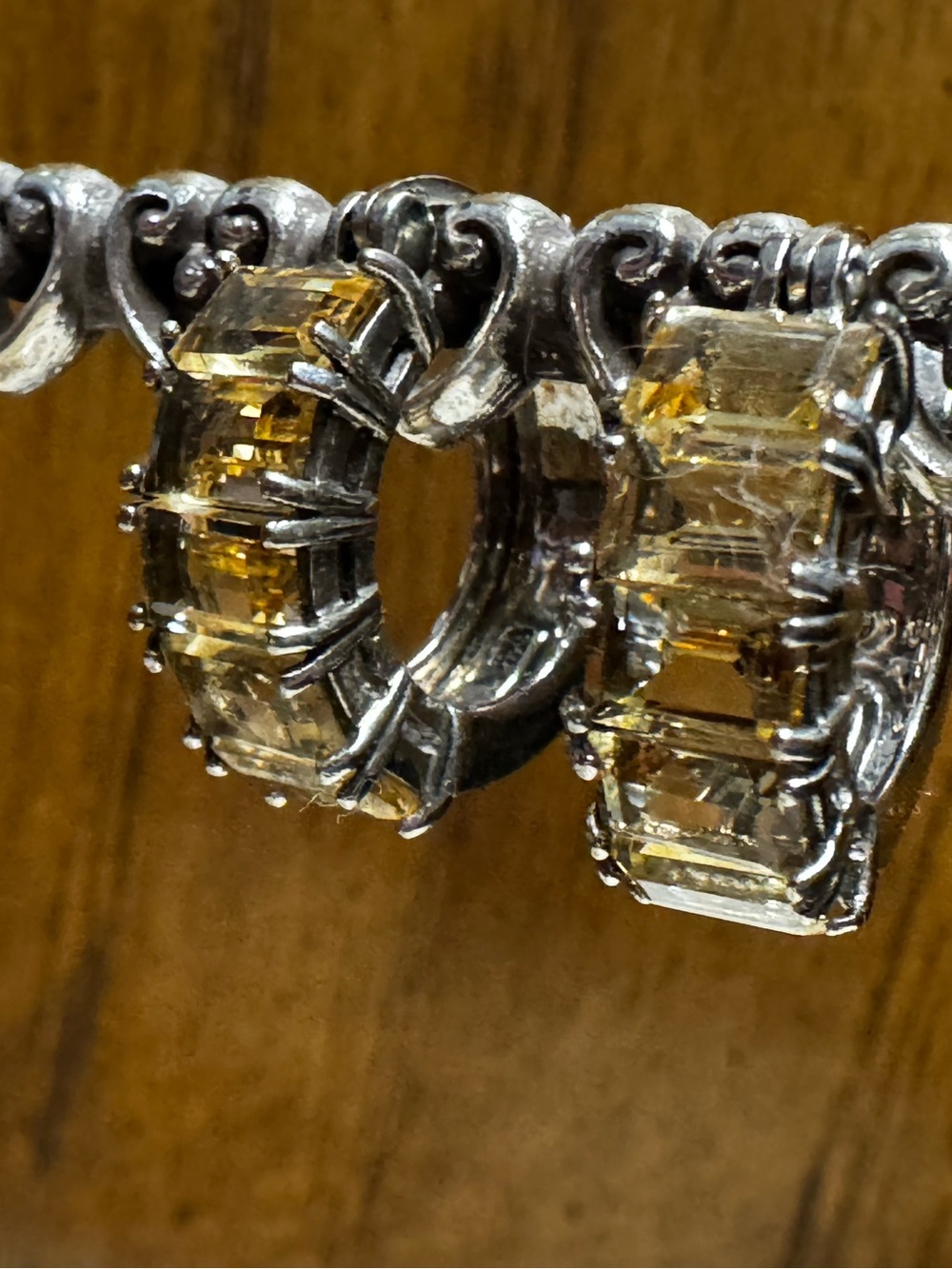 Citrine on sterling silver  Hoop Earrings